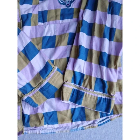 Anthropologie Pajama Set Medium Pants Tiger Checkered Comfort Lounge Sleep - Picture 14 of 16